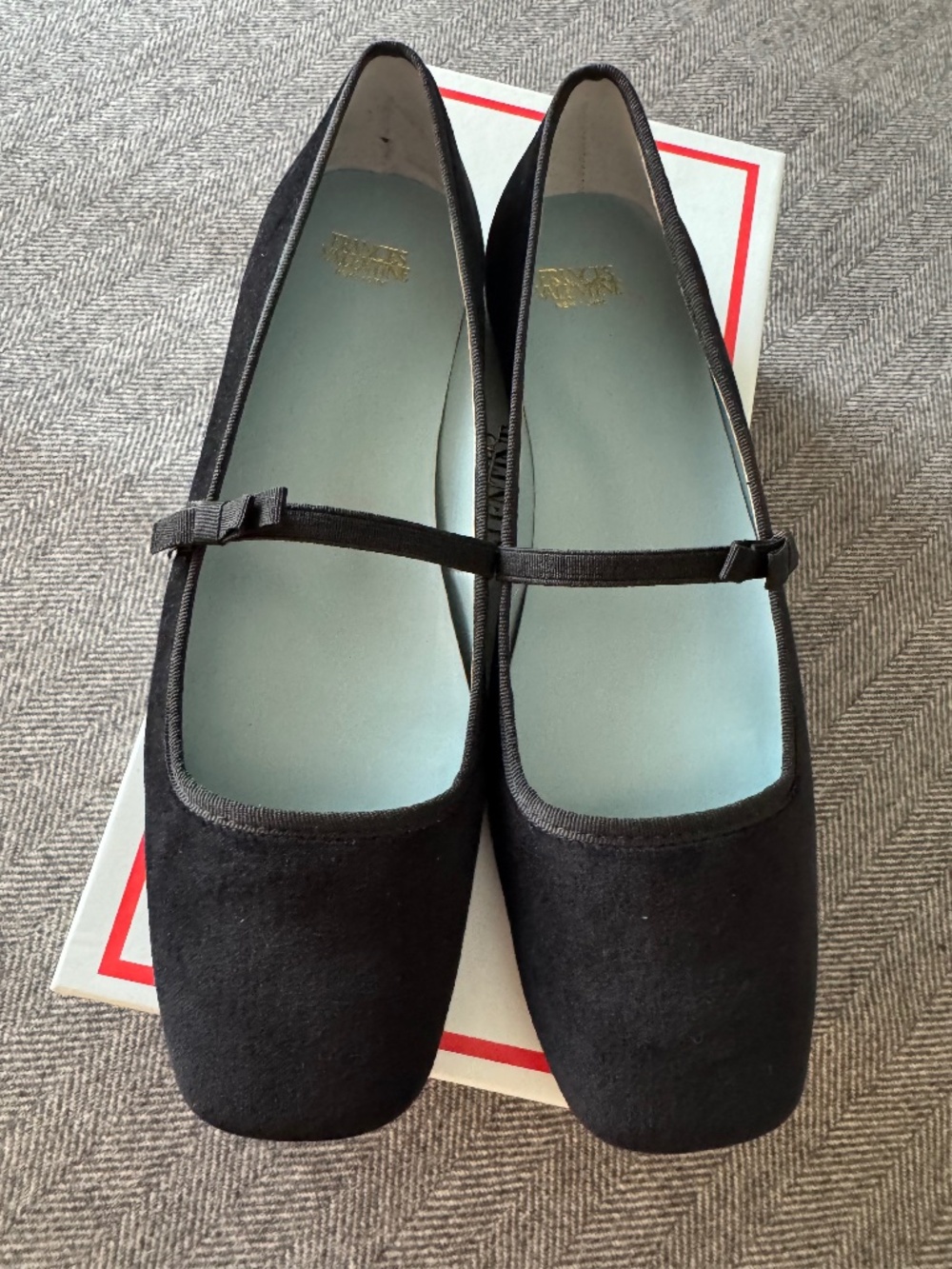 NWT, FRANCES VALENTINE, BLACK VELVET JUDE-MARY JANE FLAT